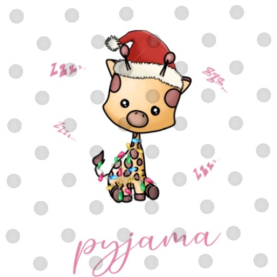 Winter Christmas Pyjama Giraffe Digital Files