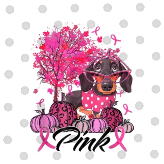Breast Cancer Pink Dachshund Digital Files