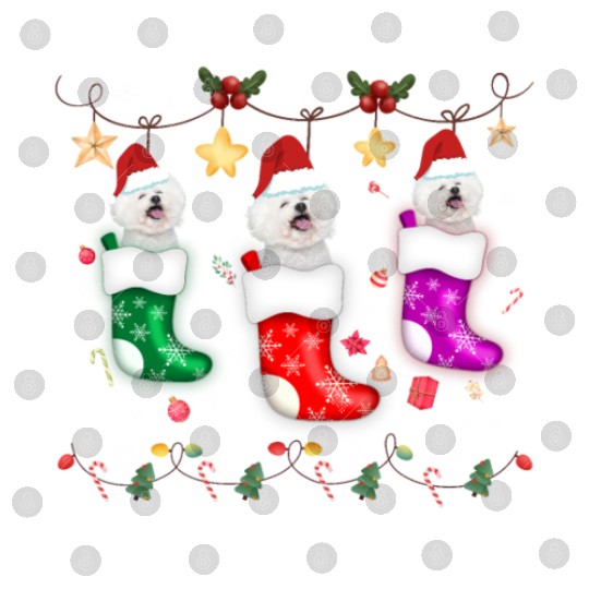 Bichon Frise Christmas Lights Gift Funny Xmas Digital Files