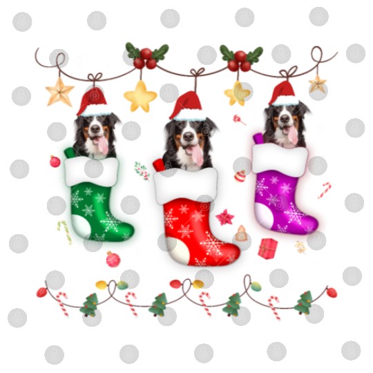 Bernese Mountain Dog Christmas Lights Gift Xmas Digital Files