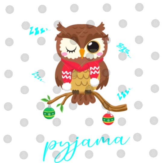 Winter Christmas Pyjama Owl Digital Files