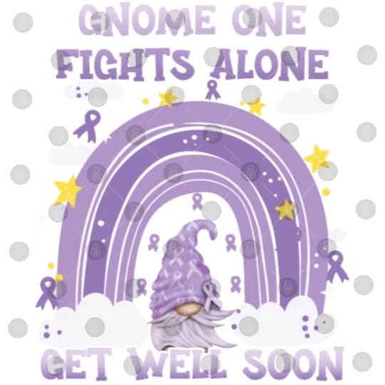 Gnome One Fights Alone Lavender Cancer Digital Files