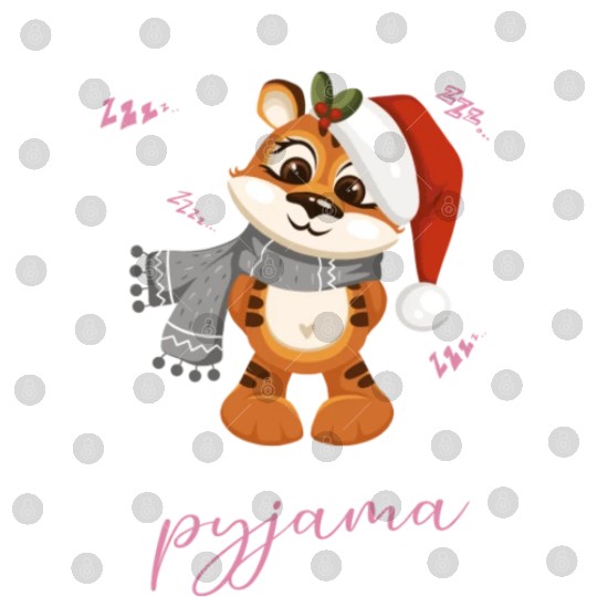 Winter Christmas Pyjama Tiger Digital Files