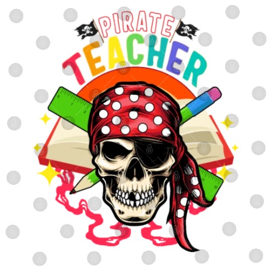 Halloween Teacher Digital Files, Pirate Teacher Skull