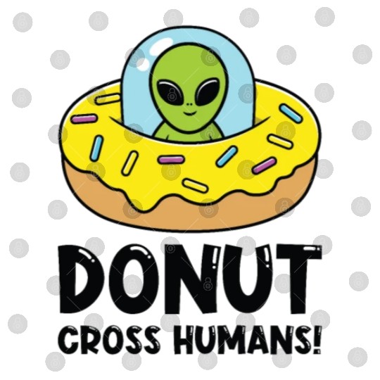 Space Area 51 Donut UFO Cute Alien Head Digital Files