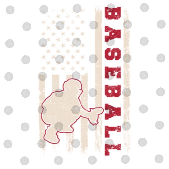 Baseball Catcher USA Flag Patriotic American Flag Digital Files