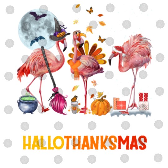 Flamingo Halloween And Merry Christmas Happy Digital Files