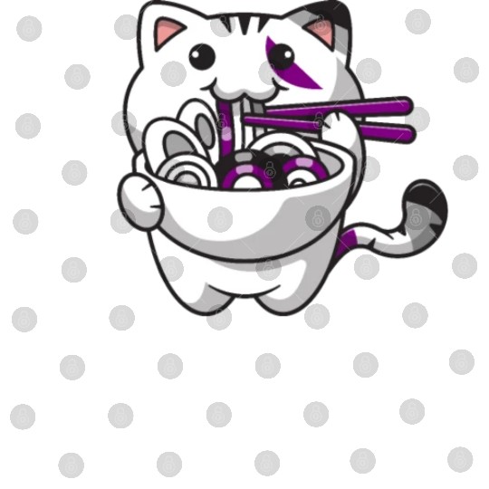 Asexual Pride Kawaii Cat Ramen Noodles Asexual Fla Digital Files