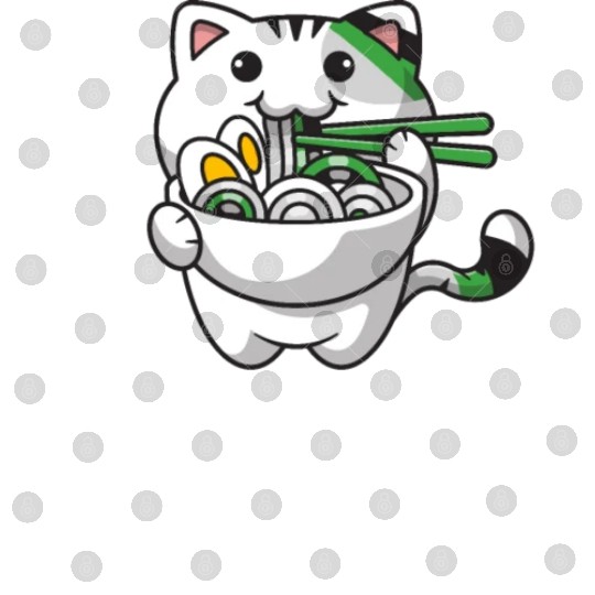 Demiromantic Pride Kawaii Cat Ramen Noodles Digital Files
