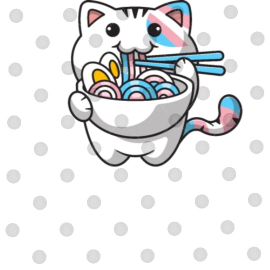 Transgender Pride Kawaii Cat Ramen Noodles Trans F Digital Files