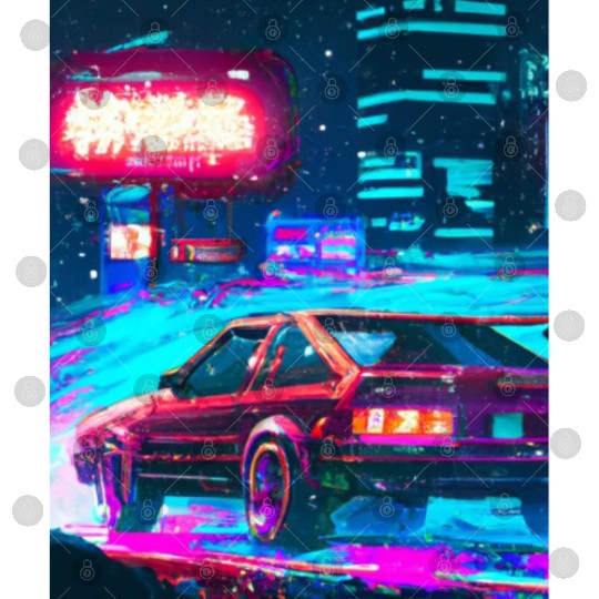 Vaporwave Car Synthwave City Digital Files