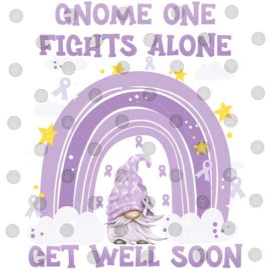 Gnome One Fights Alone Lavender | Fight The Cancer Digital Files