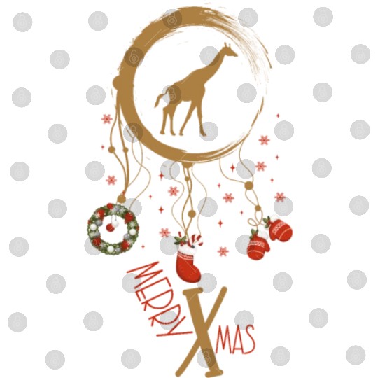 Winter dreamcatcher Christmas Giraffe Digital Files