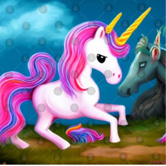 White Unicorn in pastel colors Digital Files