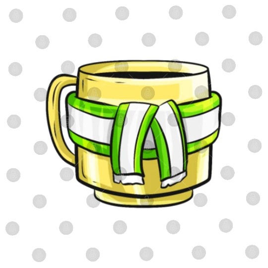 Autumn Beaker With Green White Striped Scarf For Digital Files