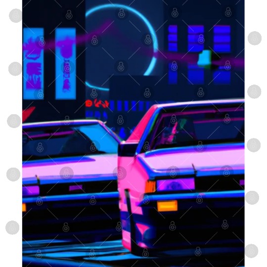 Vaporwave Car Synthwave City Digital Files
