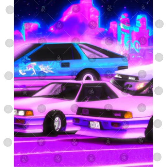 Vaporwave Car Synthwave City Digital Files