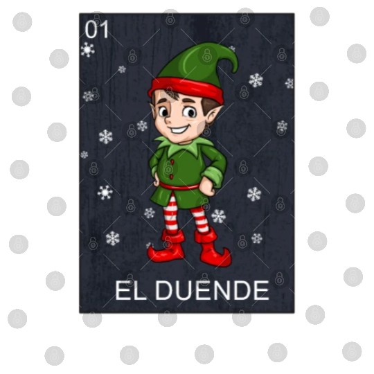 El Duende The Elf Card Mexican Lottery Christmas Digital Files