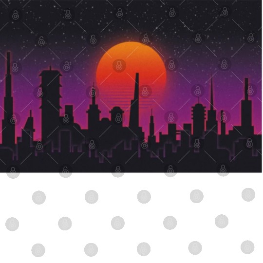 Cyberpunk City Skyline, Science Fiction / Sci-Fi. Digital Files