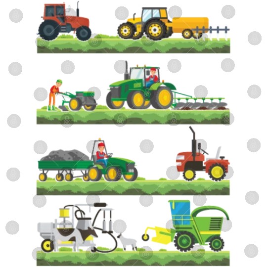 Agricultural Machinery Tractors Farmer Vehicles Digital Files