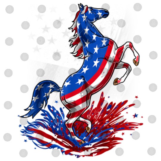 Horse 4th Of July American Flag USA Horse Digital Files