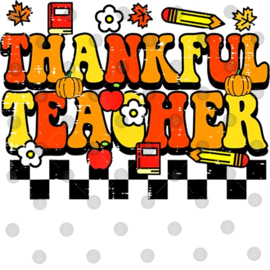 Thankful Teacher Retro Groovy Thanksgiving Fall Digital Files