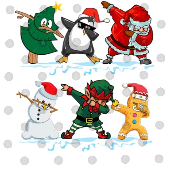 Dabbing Santa Elf Friends Funny Christmas Dabs Digital Files