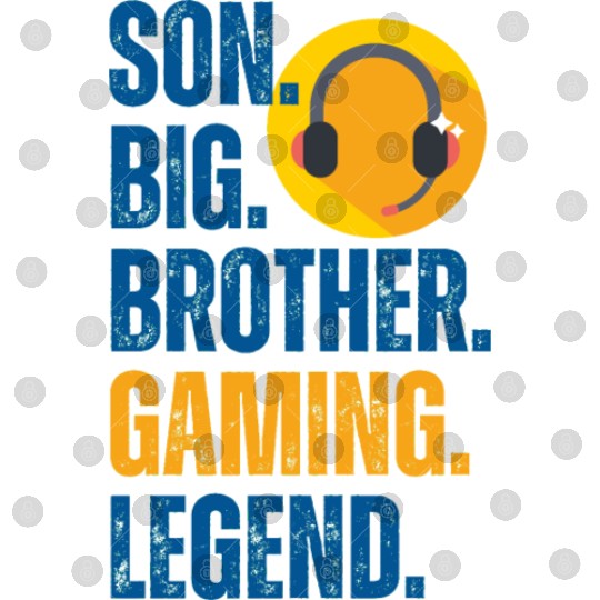 SON BROTHER GAMING LEGEND for gamer textured text Digital Files