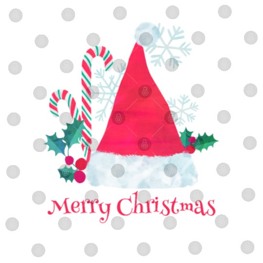 Santa Hat and Candy Canes for Christmas Digital Files