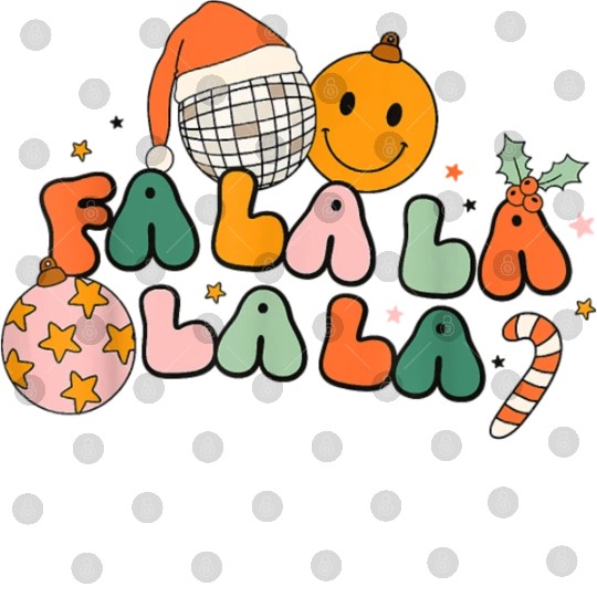 Retro Groovy Fa La La Christmas Cute Santa Hat Digital Files
