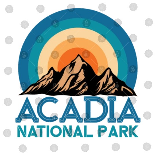 Cool Vintage Retro Acadia National Park Mountain Digital Files