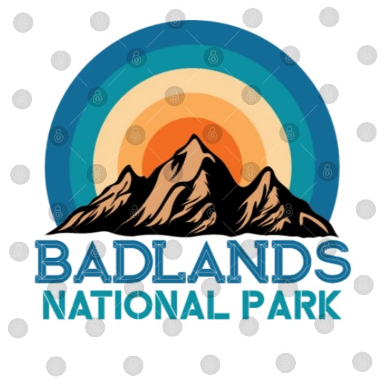 Cool Vintage Retro Badlands National Park Mountain Digital Files