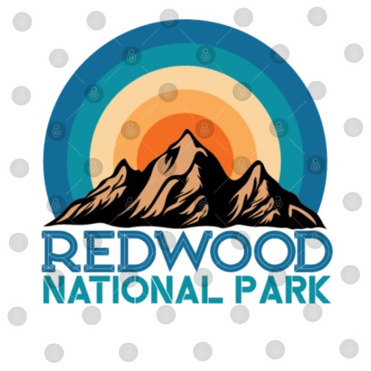 Cool Vintage Retro Redwood National Park Mountain Digital Files