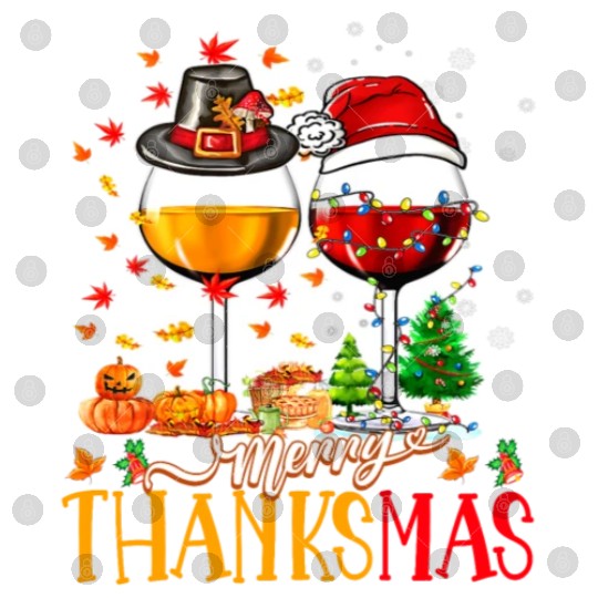 Merry Thanksmas Santa Hat Thanksgiving Christmas Digital Files