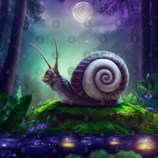 Spiral Moongazing Snail Ombre Aqua Lavender sky Digital Files