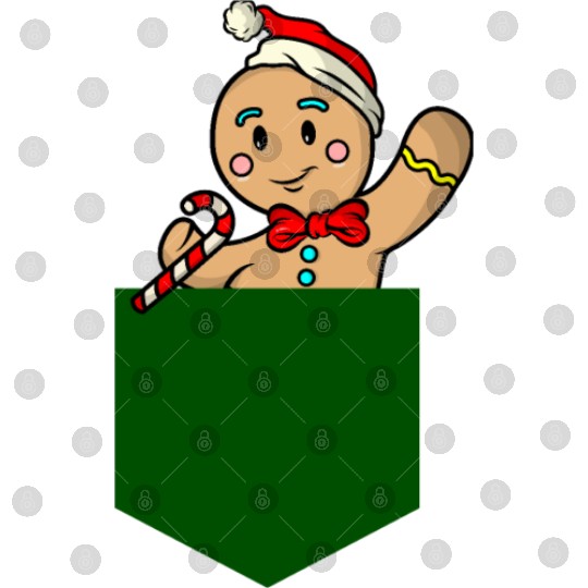 Christmas gingerbread man in breast pocket gift Digital Files