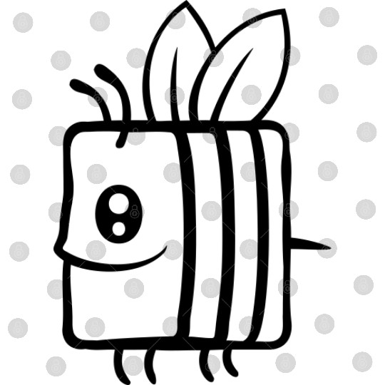 Square little cute bee Digital Files
