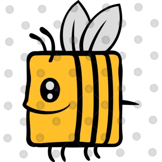 Square little cute bee Digital Files
