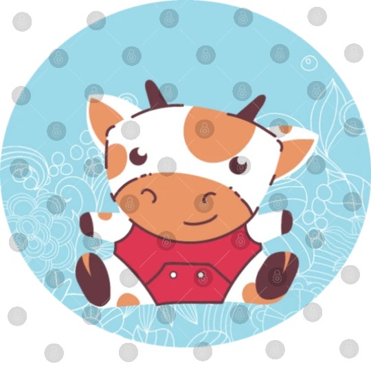 kawaii baby cow for farmers and farm animal lovers Digital Files