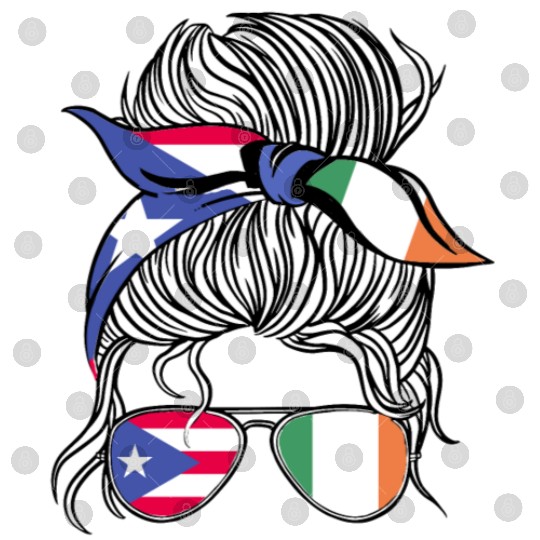 Puerto Rico Flag Ireland Grown Women Girl Country Digital Files