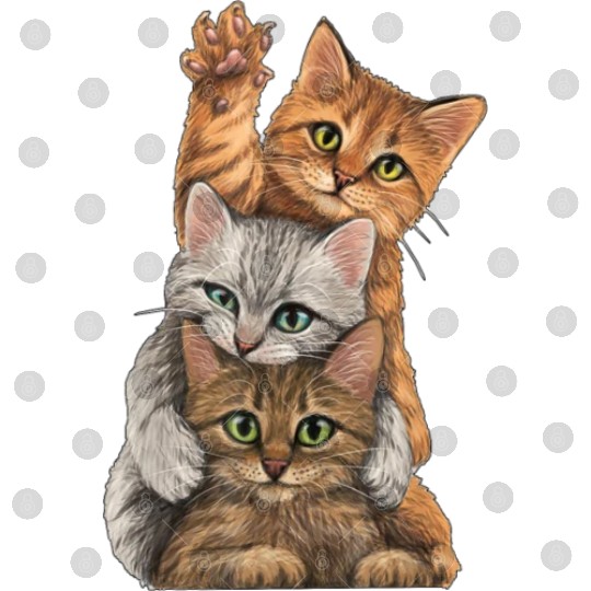 cute little Cats playing Wall lovers kitty kittens Digital Files