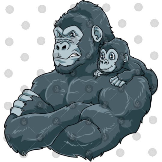 Strong Gorilla with Gorilla Kid for a Gorilla Digital Files