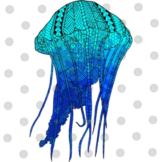 Cool Ocean Blue Tribal Jellyfish Digital Files