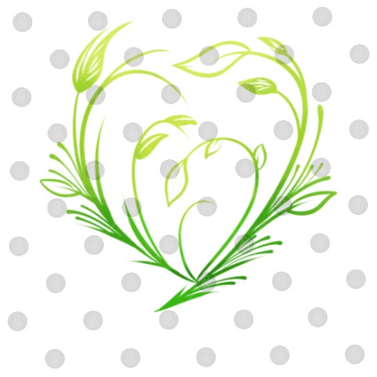 Green Plants Forming Heart - Vegetarian Go Vegan Digital Files