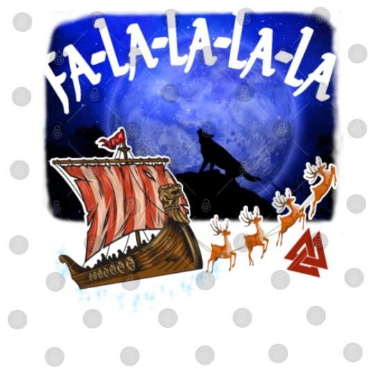 Fa La La La Valhalla Christmas Dragon Ship Vikings Digital Files