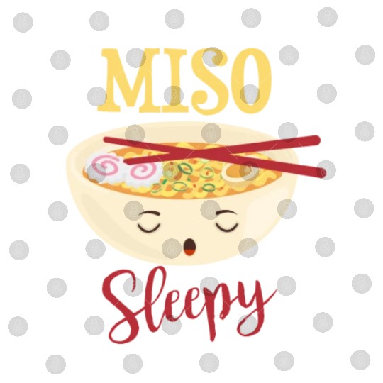Miso sleepy funny sushi soup motif Digital Files