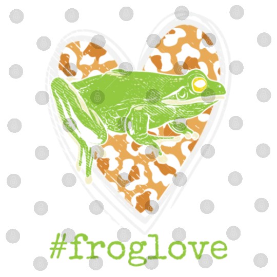 Frogs Lover Green Frog Leopard Heart Print Girls W Digital Files