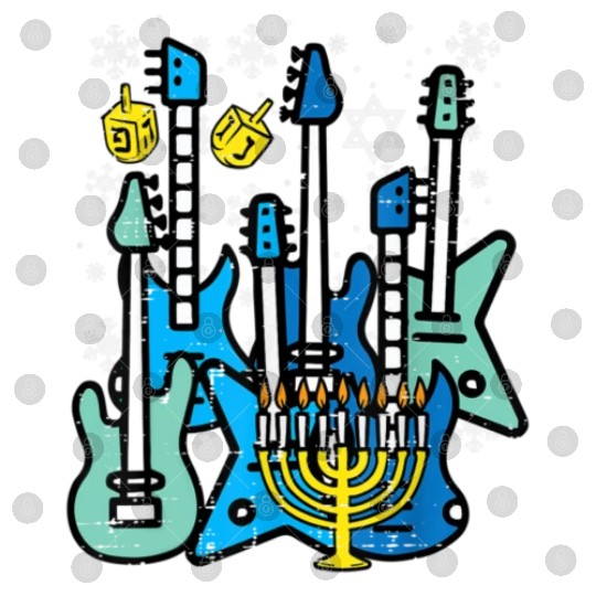 Hanukkah Guitars Chanukah Jewish Rock Rocker Digital Files