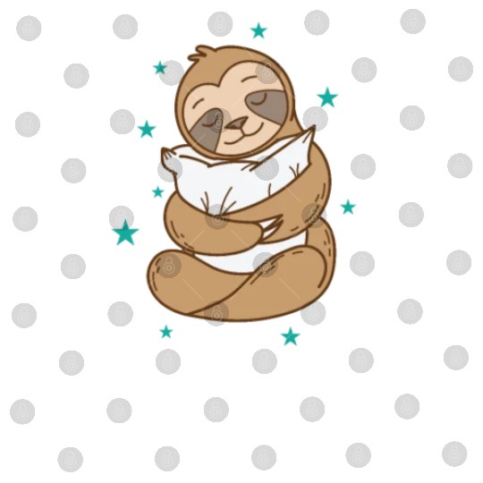 Sloth with Pillow Nature lazy Digital Files