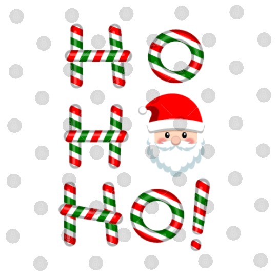 Ho Ho Ho Santa Claus Candy Cane Christmas, Xmas Digital Files